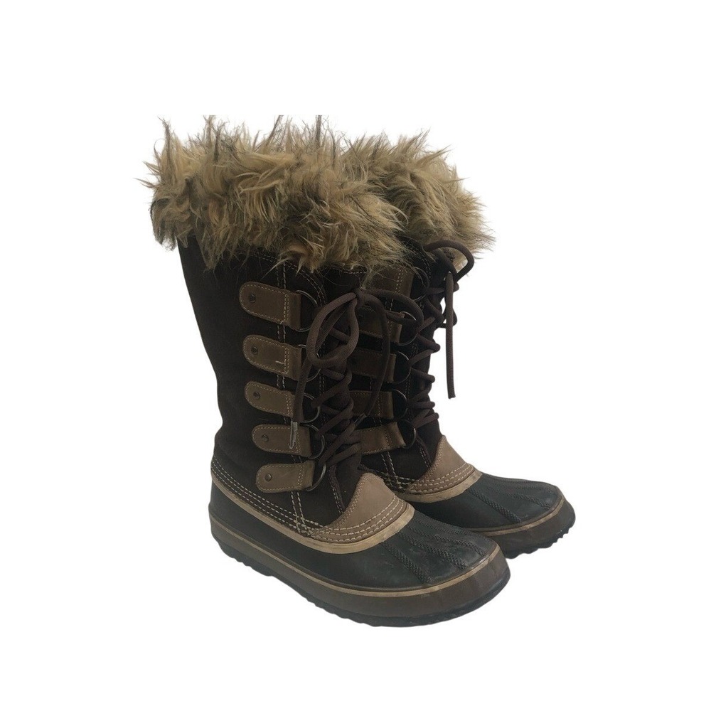 Sorel Joan of arctic Women's Brown and Tan Fur-Lined Winter Boots size 9